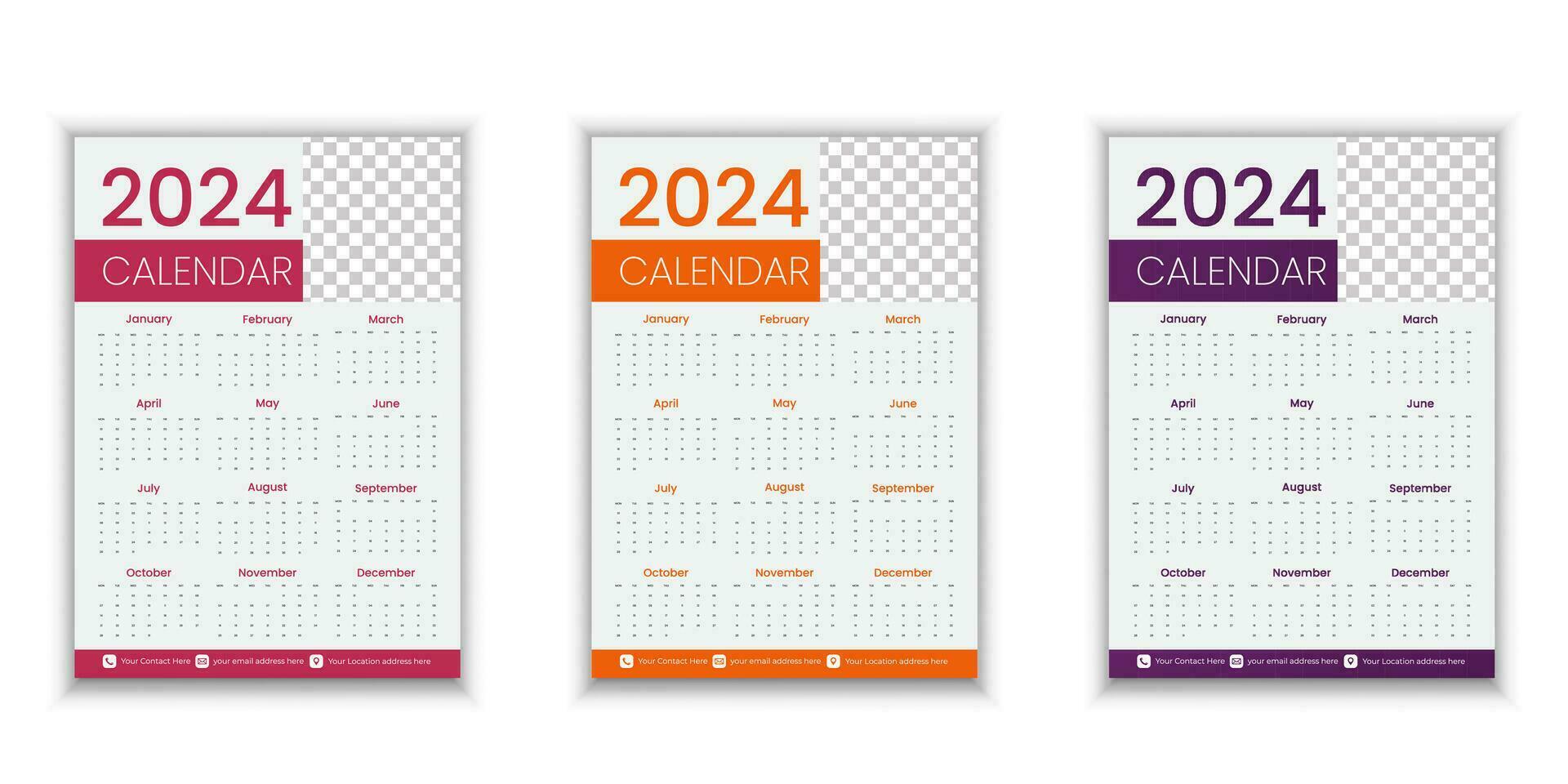 2024 Calender Business Formal Template Free Vector
