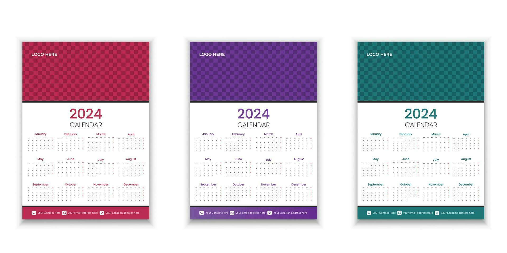 2024 Calender Business Formal Template Free Vector