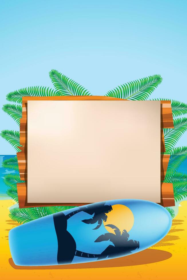 beach surf back vector