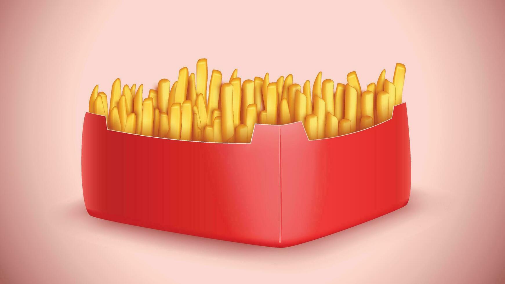 french fries on big pack vector