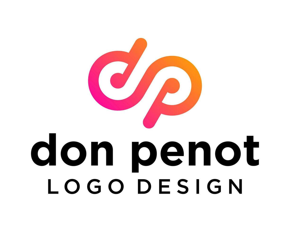 Letter DP monogram simple bold sport logo design. vector