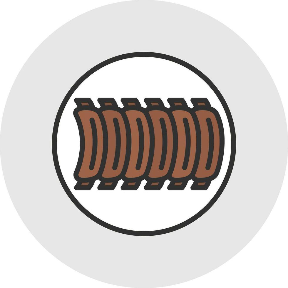 BBQ Ribs Vector Icon Design