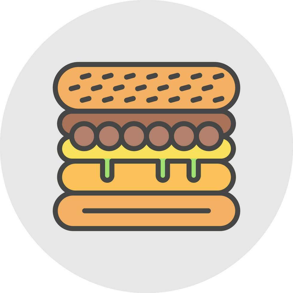 Margherita Sandwich Vector Icon Design