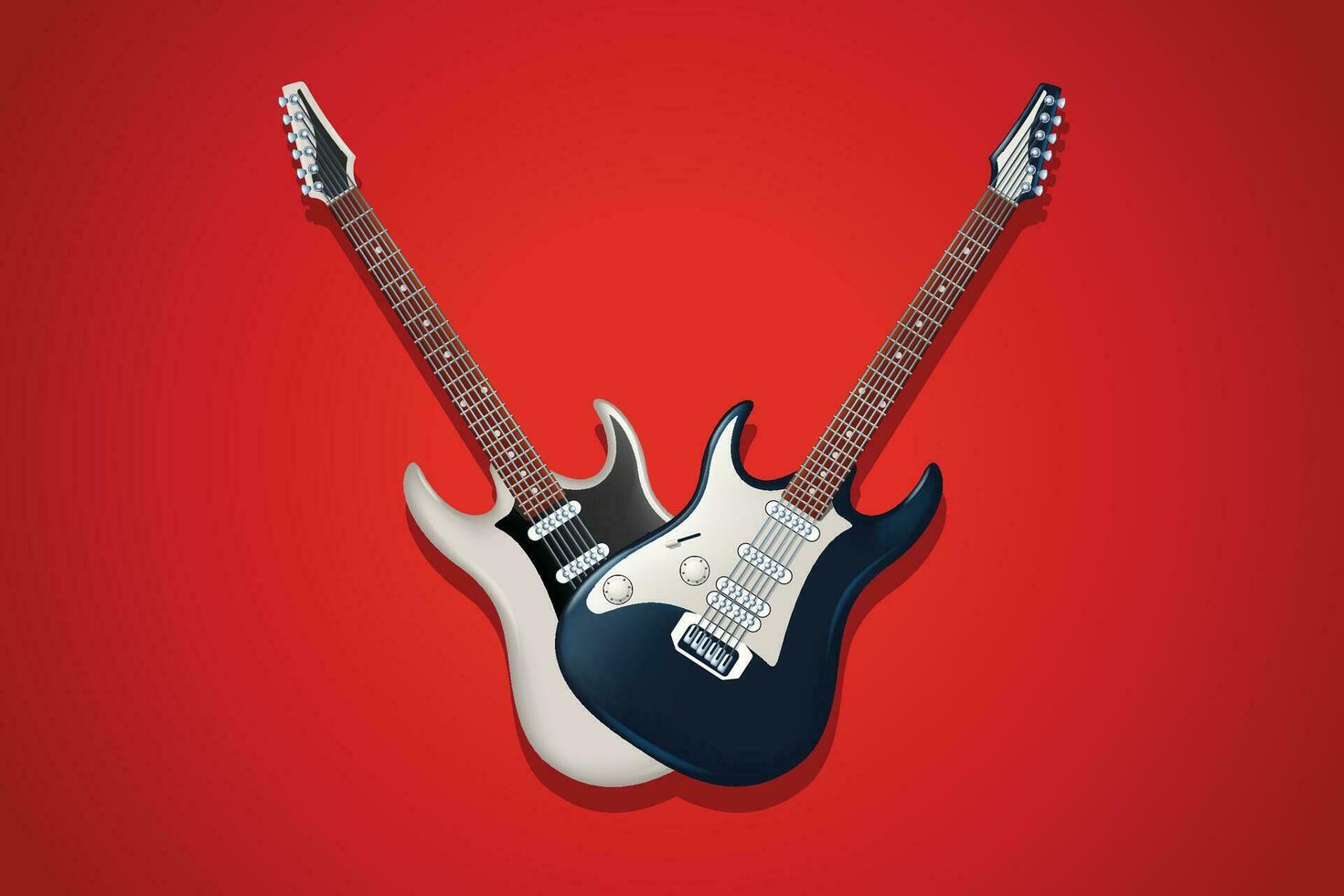 guitars on red vector