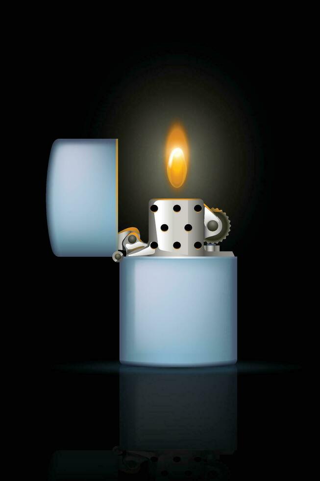 gas lighter on dark vector