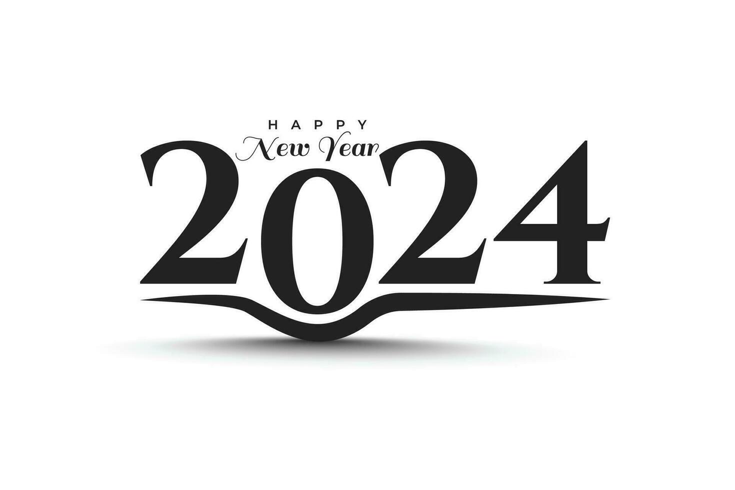 Happy New Year 2024 creative trendy text typography design vector