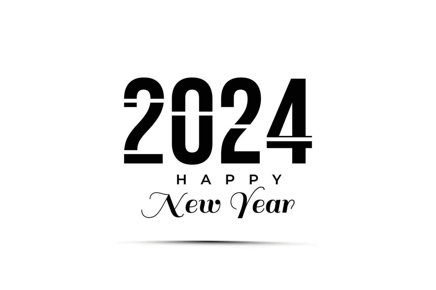 contento nuevo año 2024 creativo de moda texto tipografía diseño vector