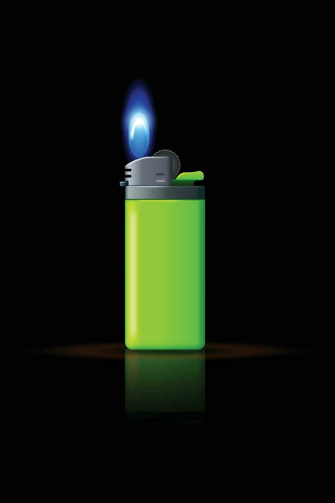 gas encendedor verde vector