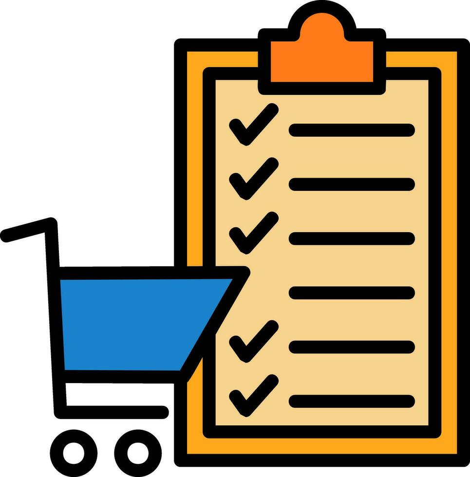 diseño de icono de vector de lista de compras