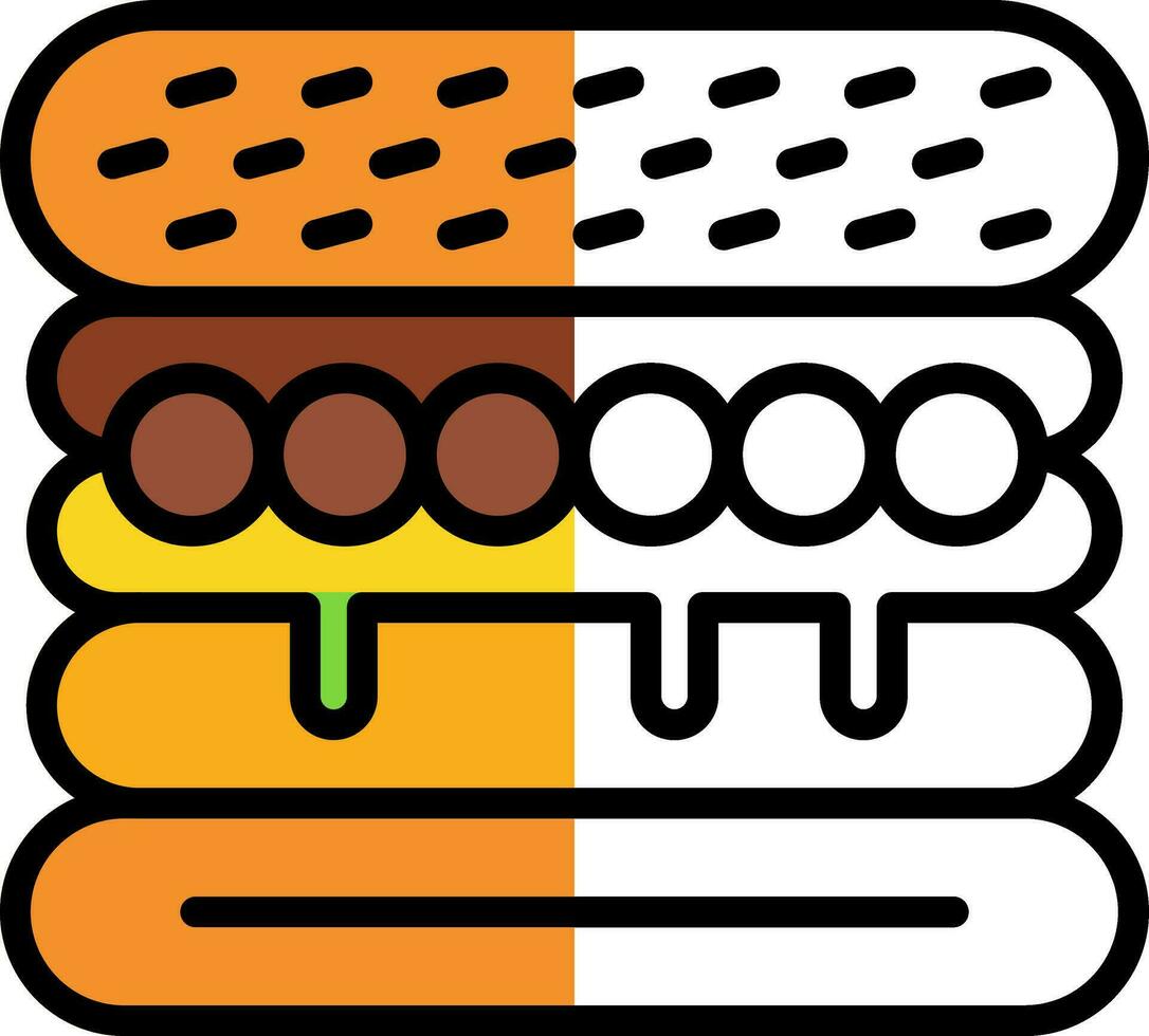 Margherita Sandwich Vector Icon Design