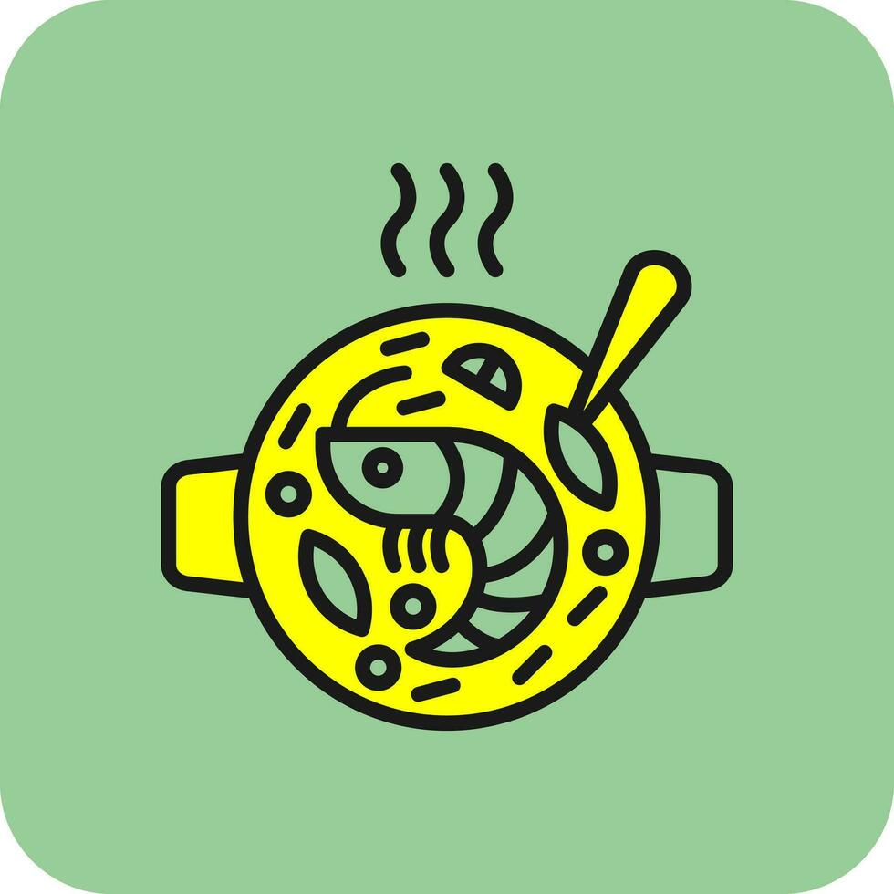 Seafood Paella Vector Icon Design