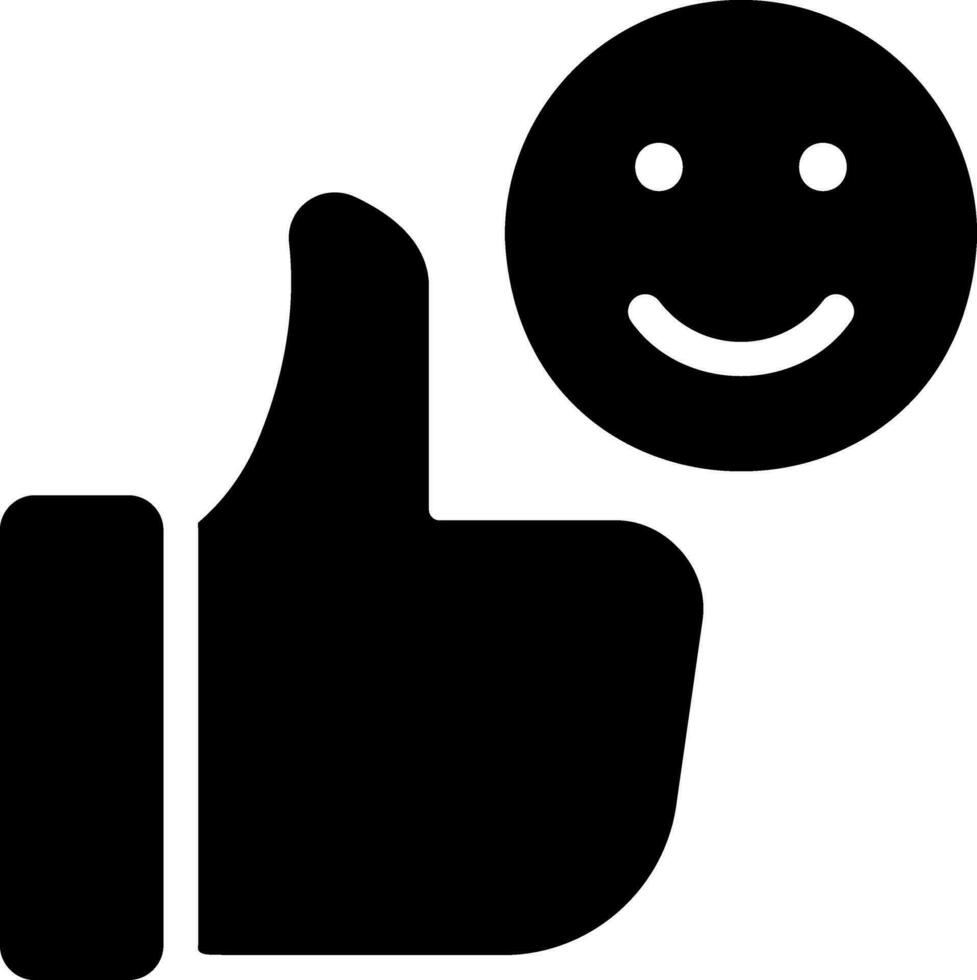 thumbs up glyph icon vector