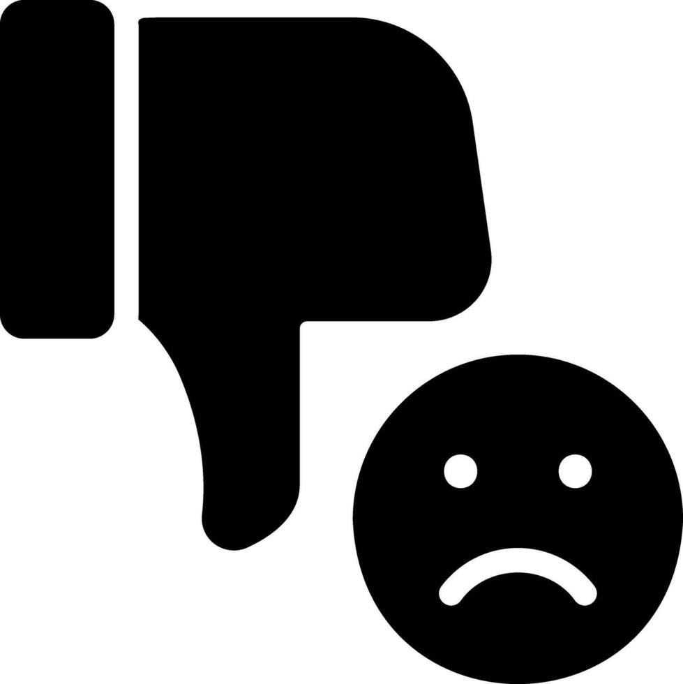 thumbs down glyph icon vector