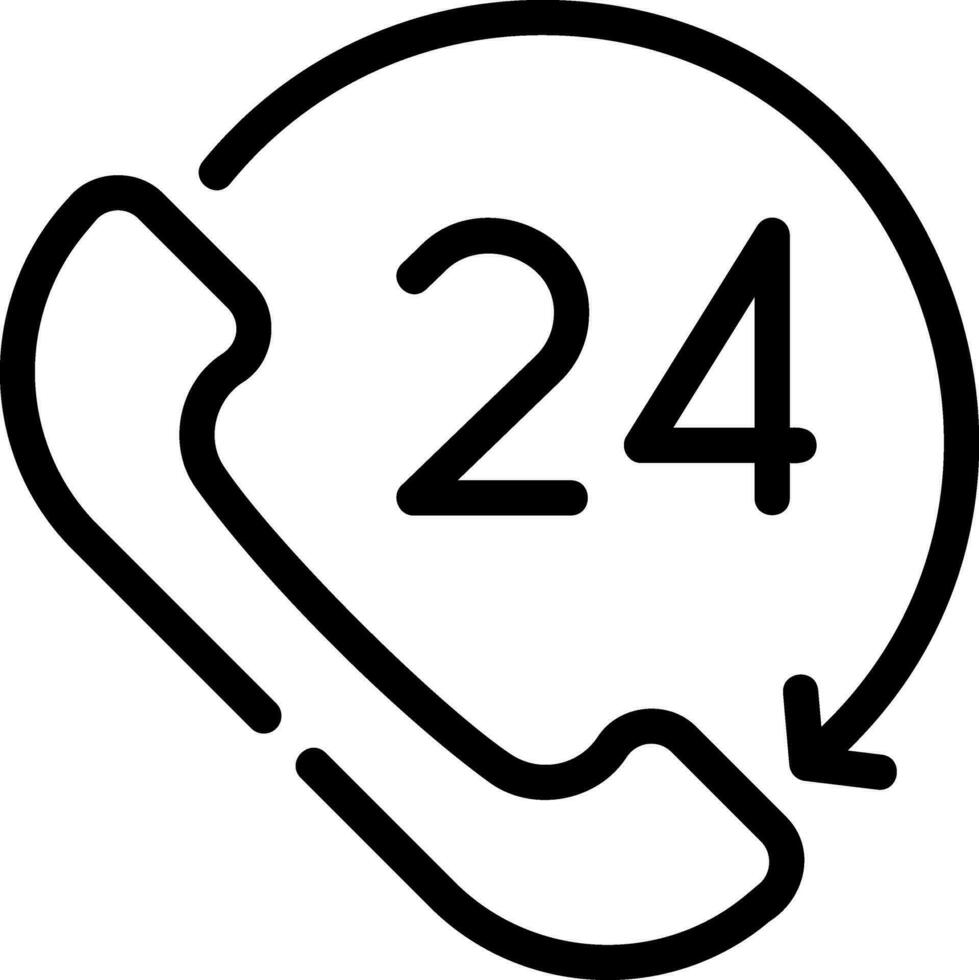 24 hours service line icon vector