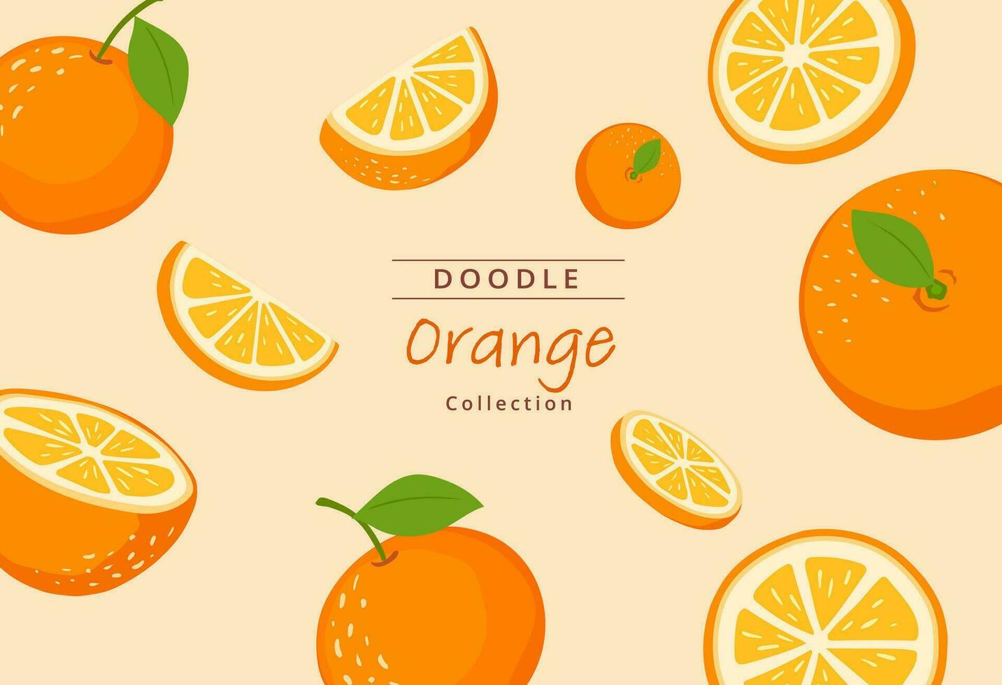 Vector about Hand drawn orange collection