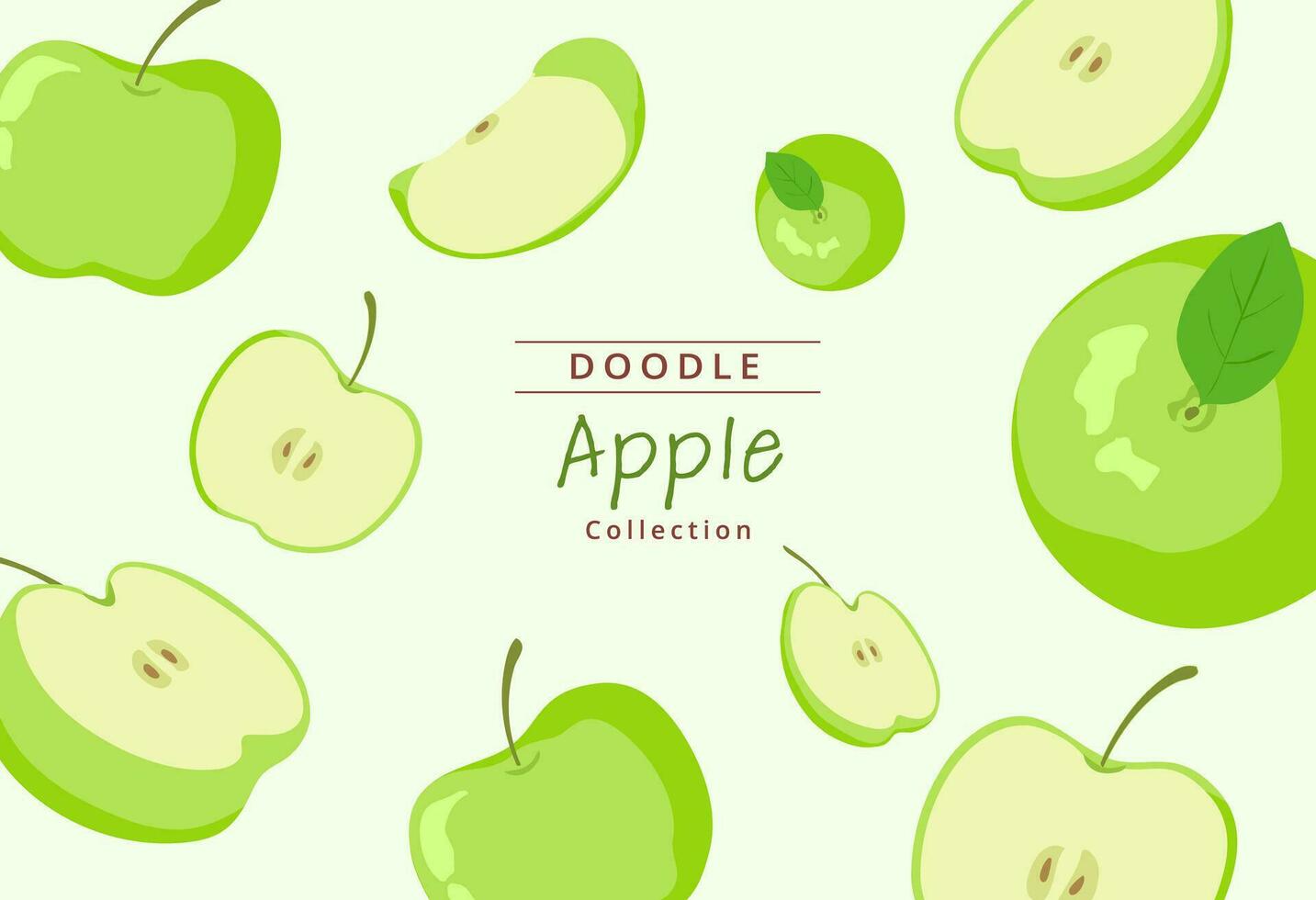 vector acerca de mano dibujado manzana colección