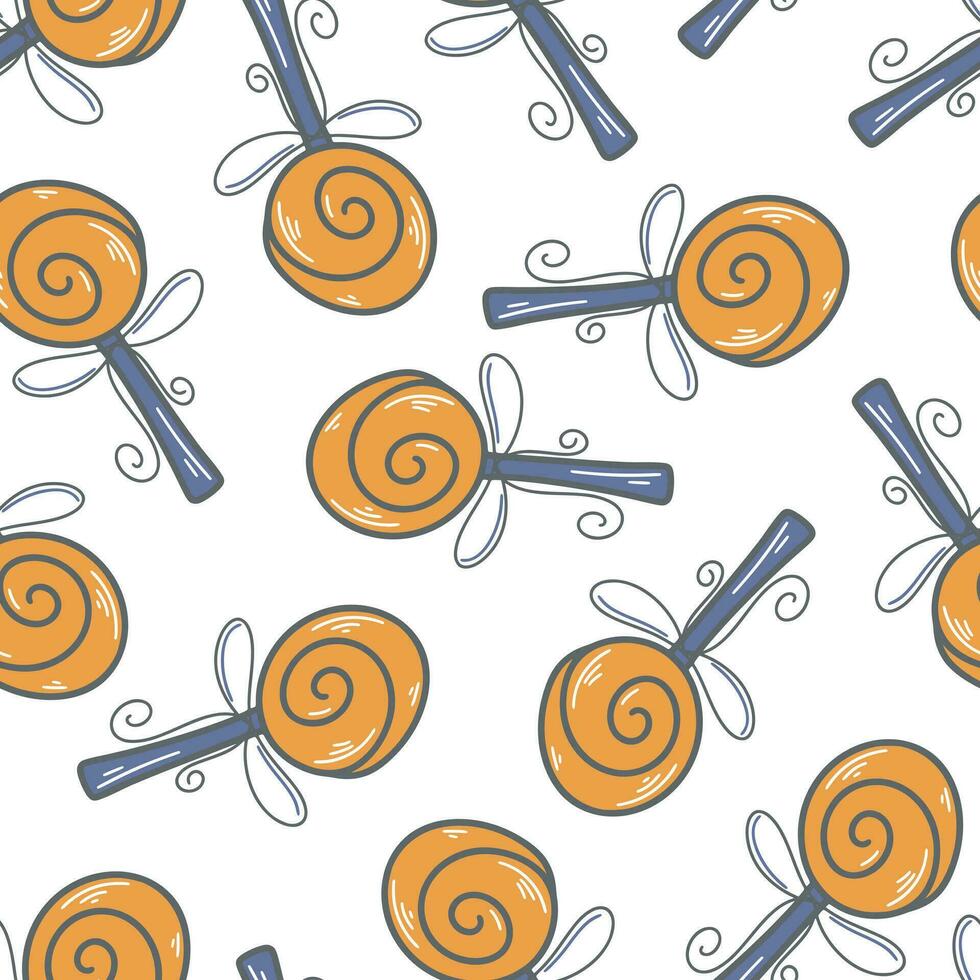 Lollipops swirl seamless pattern vector illustration