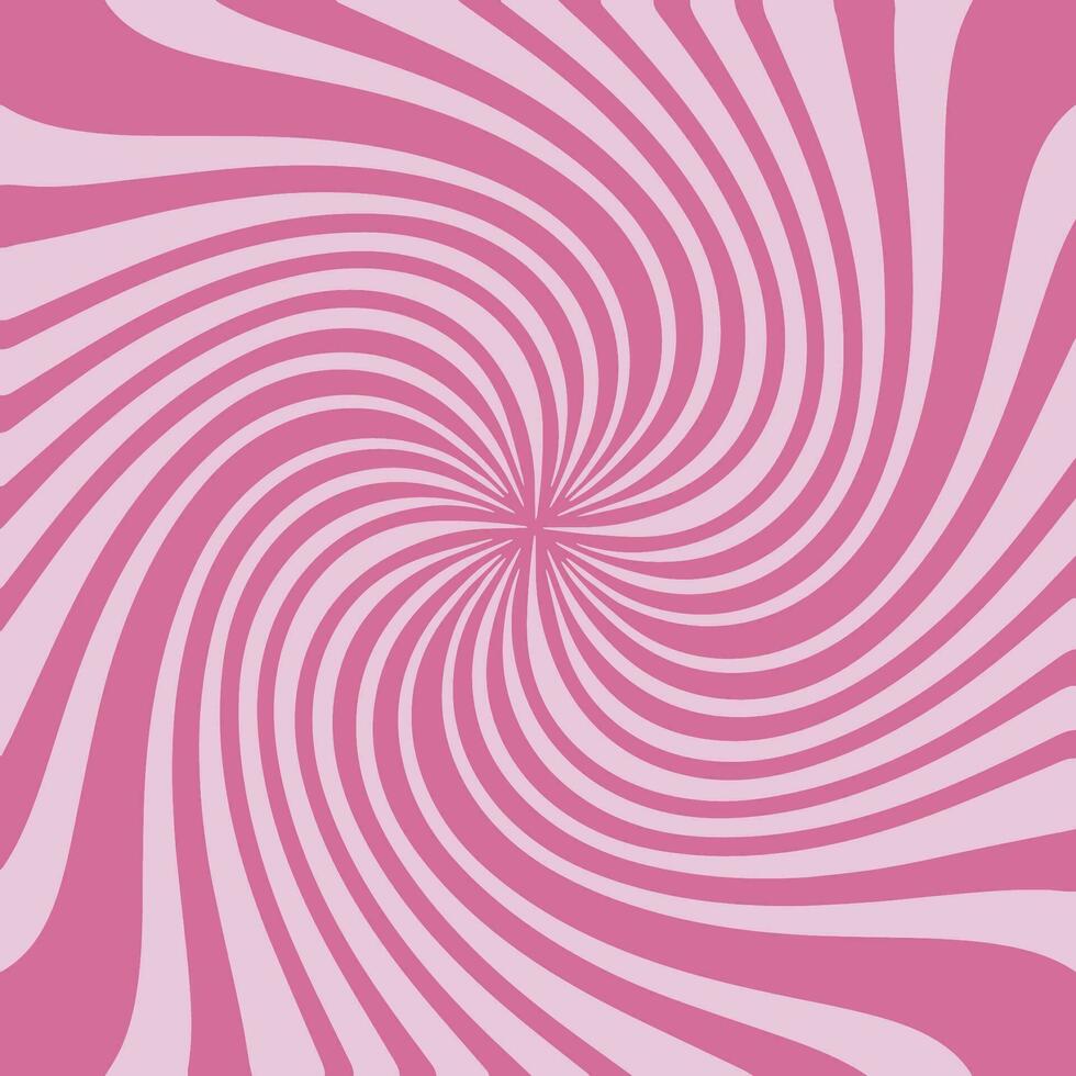 Swirl pink radial background. Vortex and spiral background. Candy colored wallpaper with sunburst. Colorful rotating lines for template, banner, poster, flyer. Vector