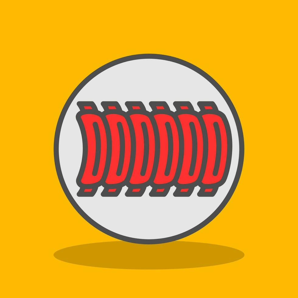 BBQ Ribs Vector Icon Design