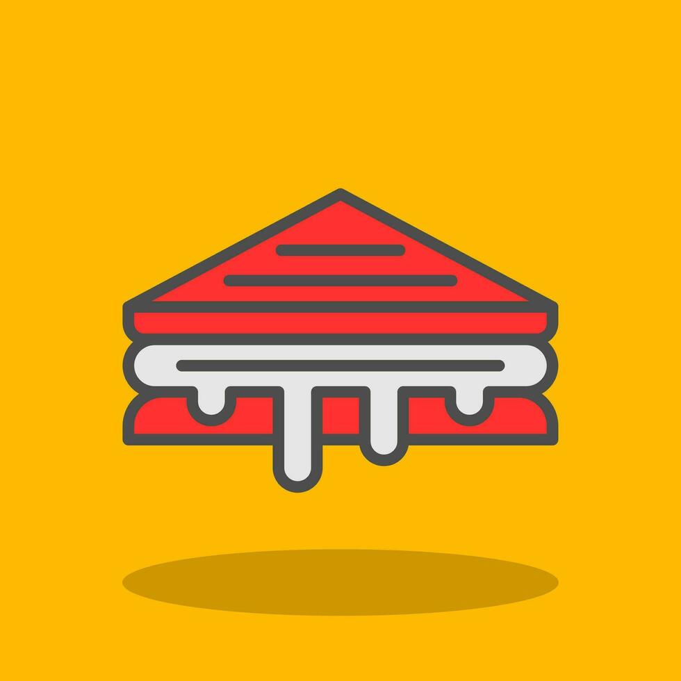 Grilled Cheese Sandwich Vector Icon Design