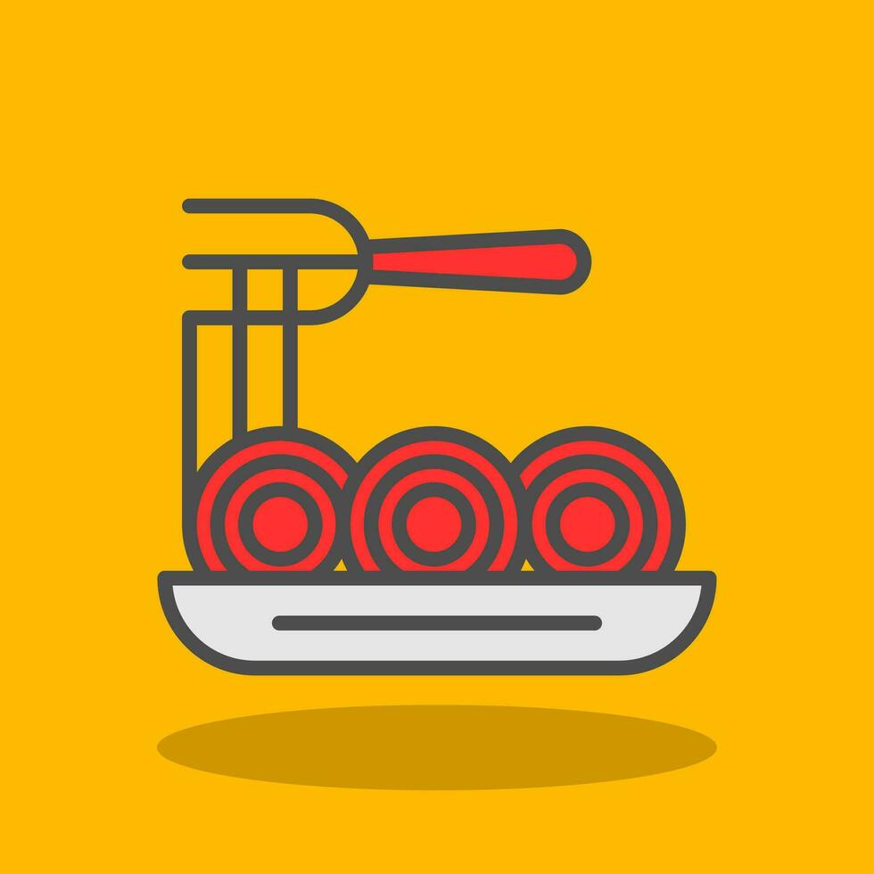 Creamy Alfredo Pasta Vector Icon Design