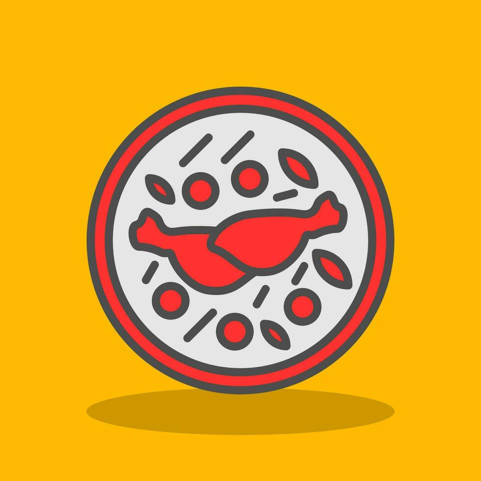 pollo curry vector icono diseño