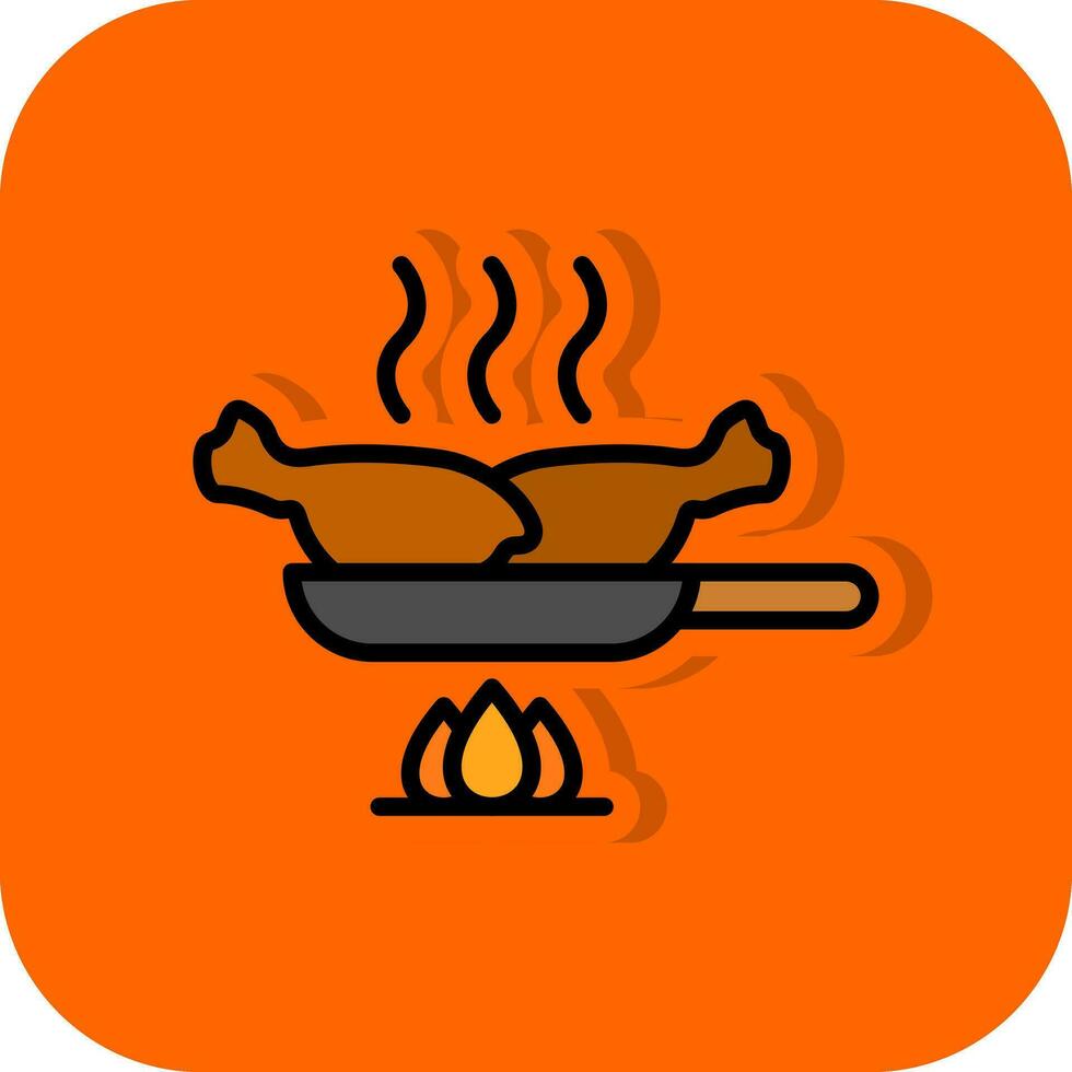 Chicken Stir-Fry Vector Icon Design