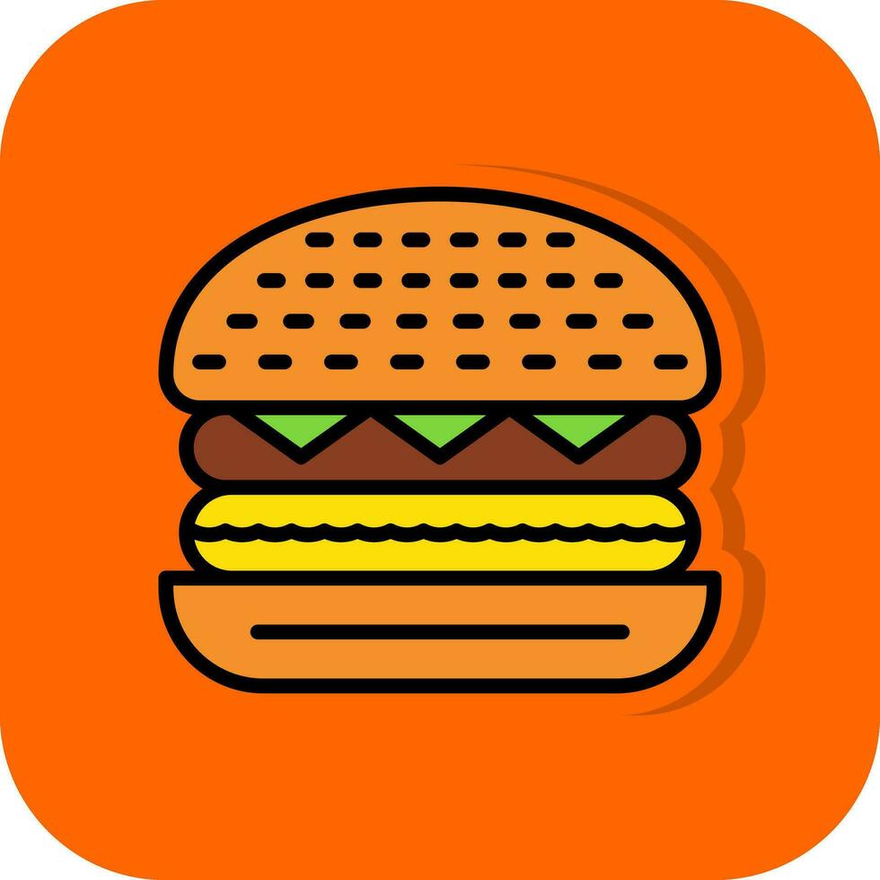Beef Burger Vector Icon Design