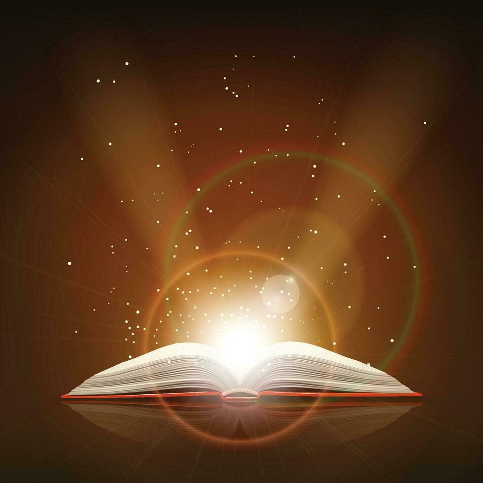 open magic book vector