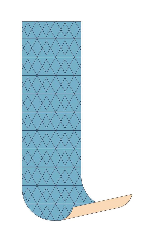 Wallpaper hanging 2D linear cartoon object. Peel and stick wall paper isolated line vector item white background. Home interior remodeling. Residential construction site color flat spot illustration