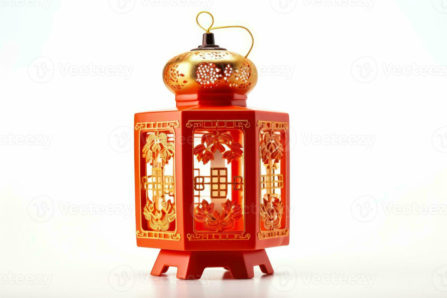 Floating lantern for Asian New Year blessings and hope isolated on a white background photo