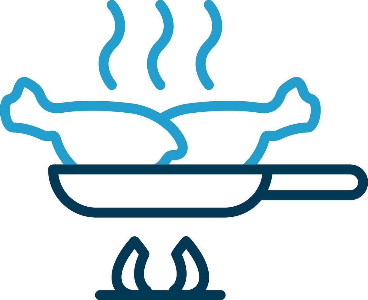 Chicken Stir-Fry Vector Icon Design