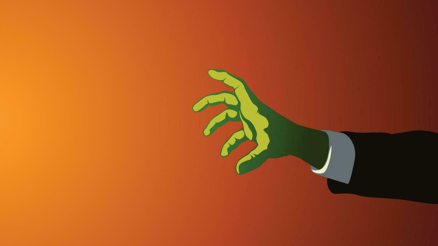 zombie green hand vector