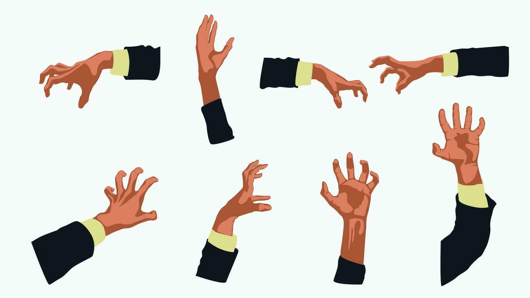 zombie hand set vector