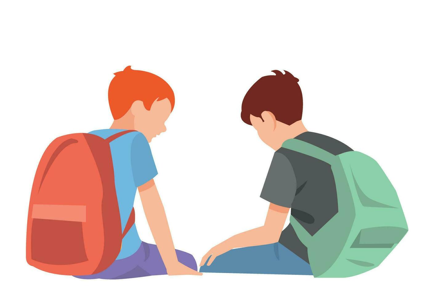 vector illustration of students in different postures