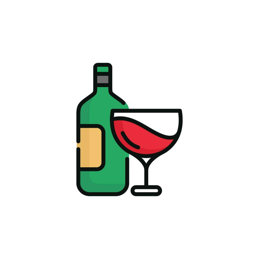 Wine vector illustration isolated on white background. Wine icon