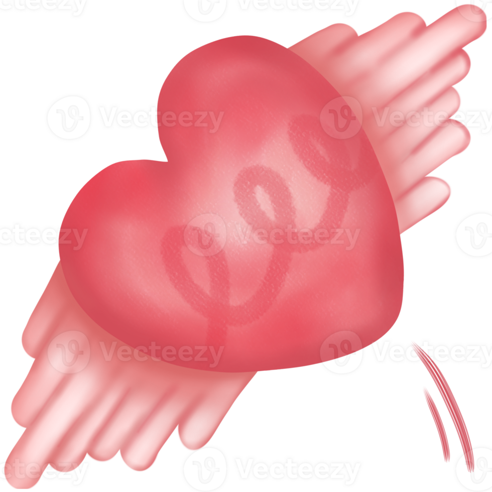 minimal cute heart element png