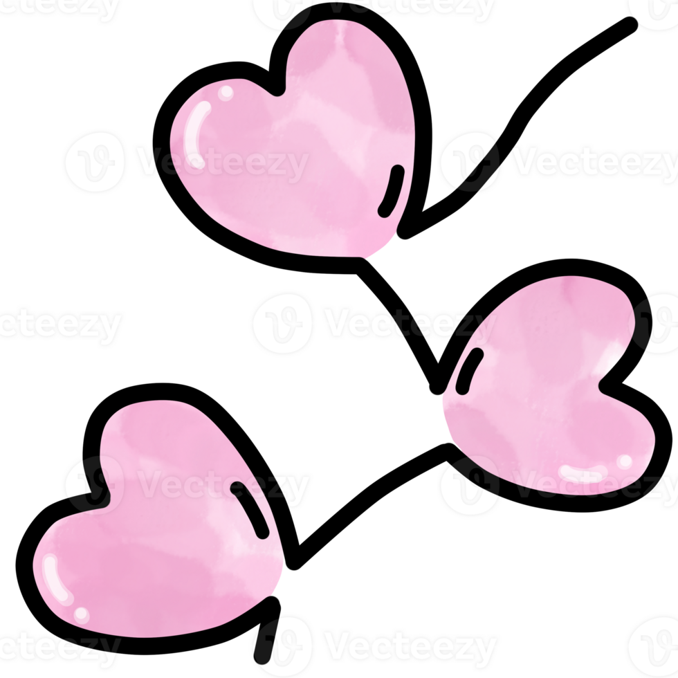 minimal cute heart element png