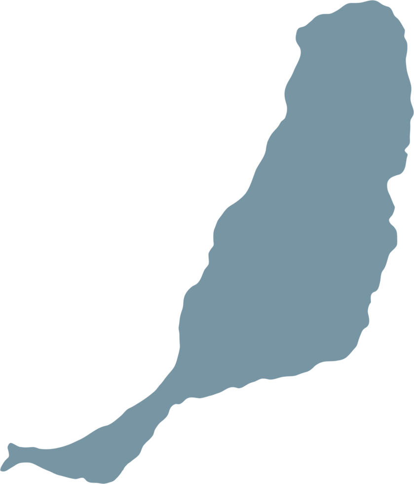 doodle freehand drawing of fuerteventura island map. png