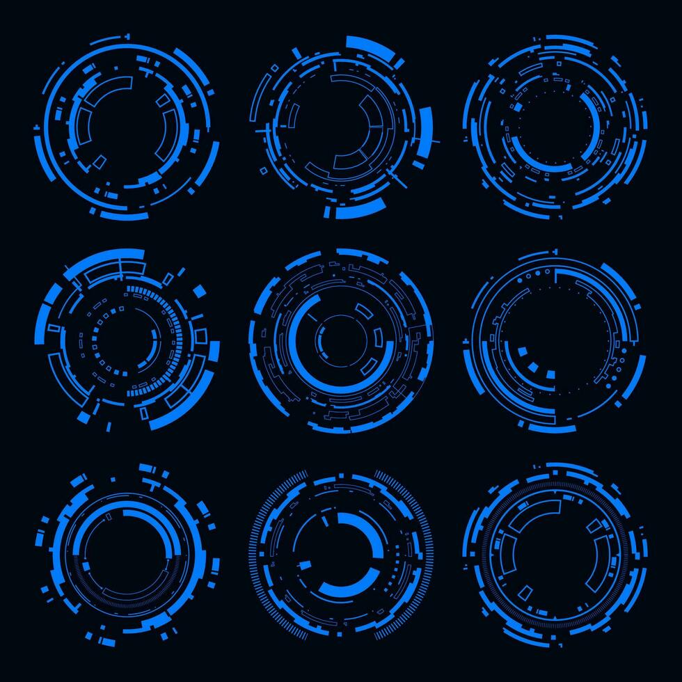 Vector technology Hi-tech element. Sci-fi futuristic frame technology circle.