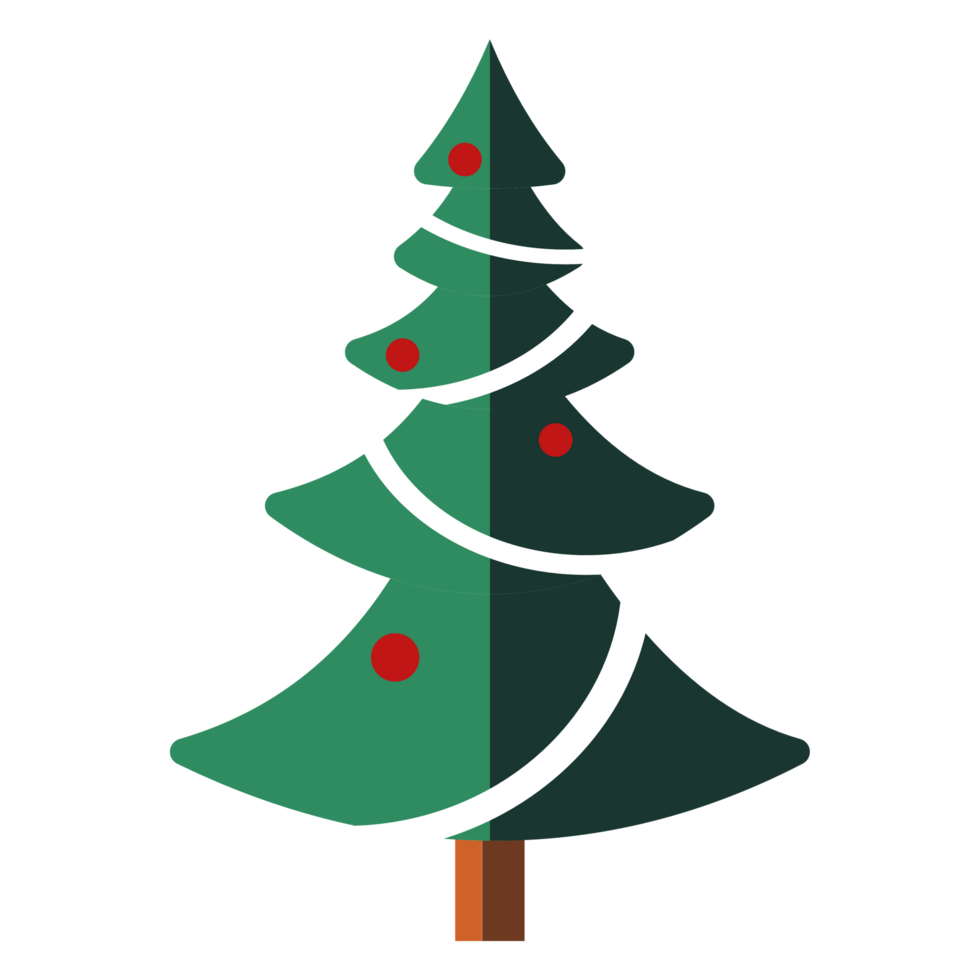 Christmas tree element for winter holiday png