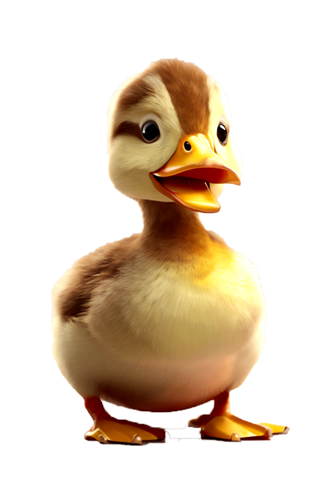 Cute duck pelican isolated transparent background 3d render ai generative png