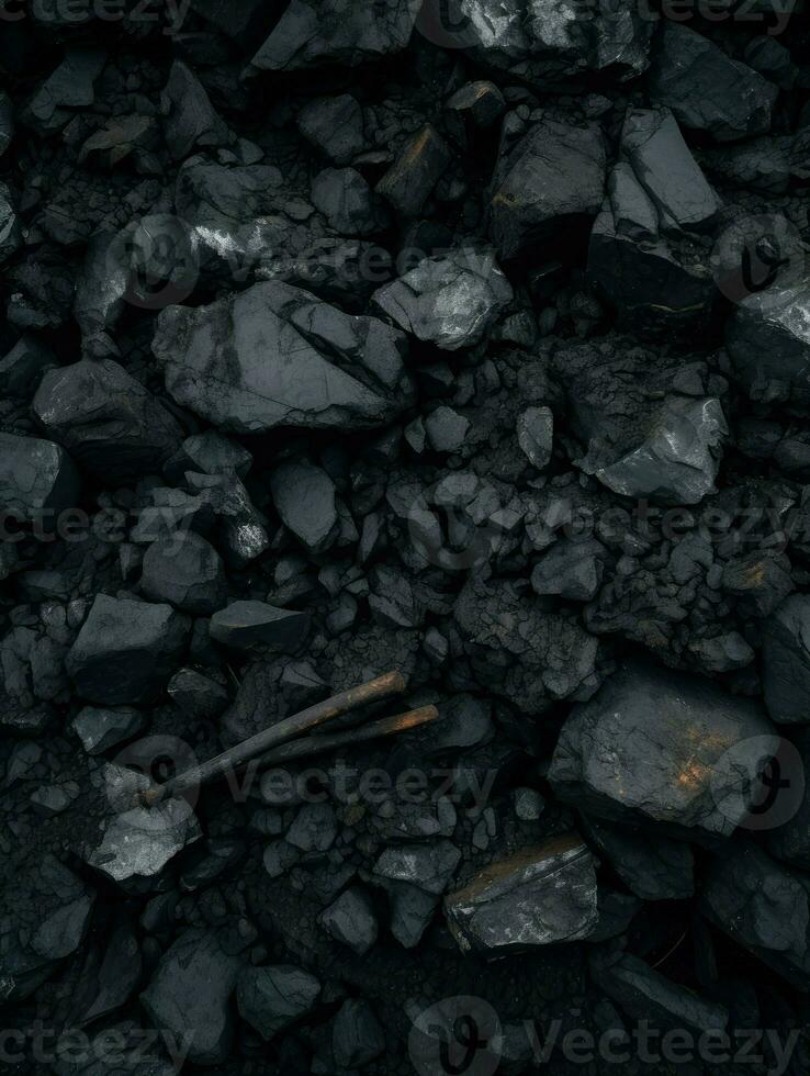 AI Generative a black coal background photo