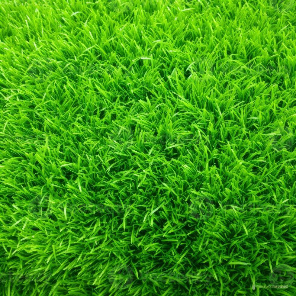 AI Generative green grass background and texture photo