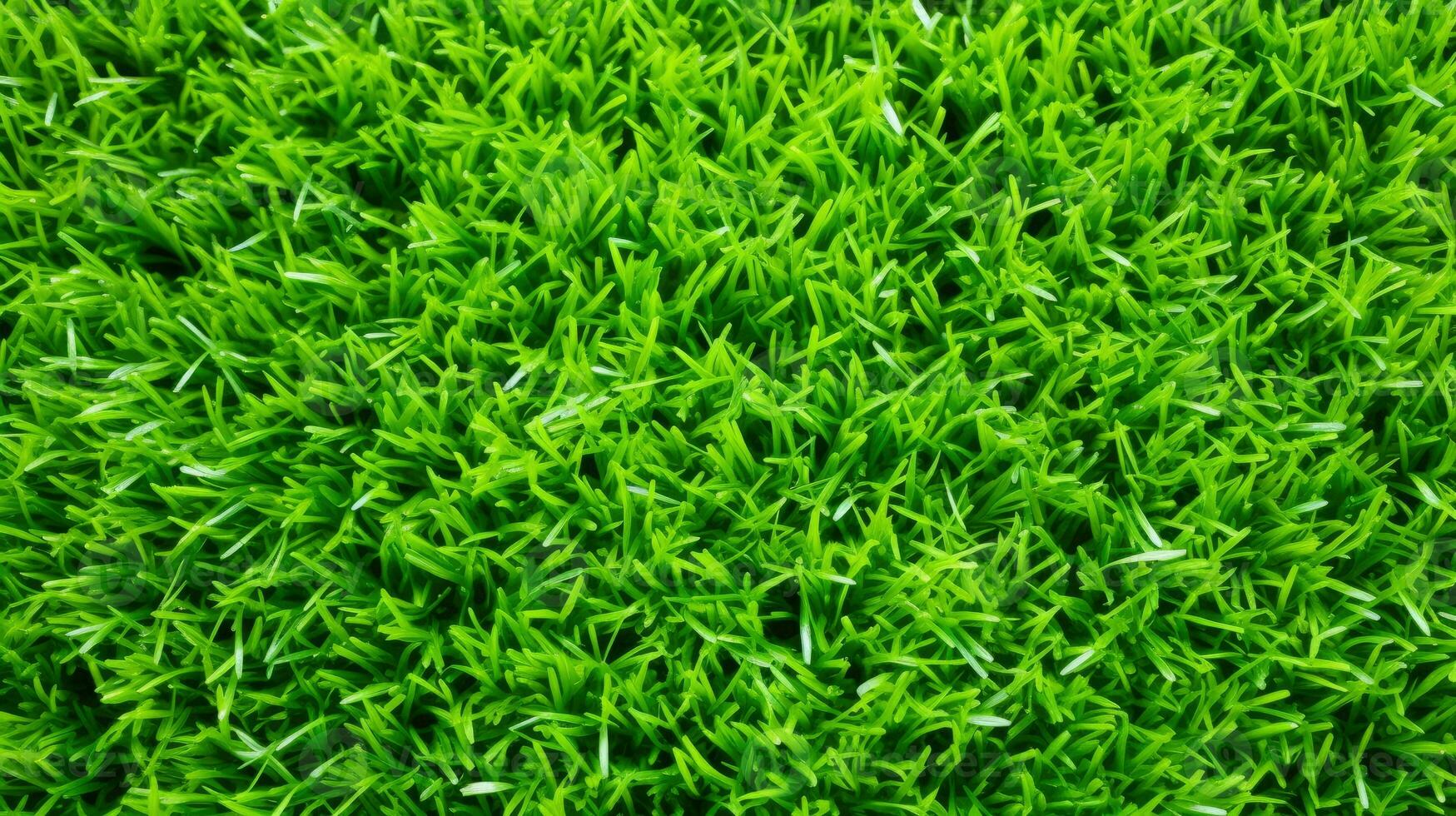 AI Generative green grass background and texture photo