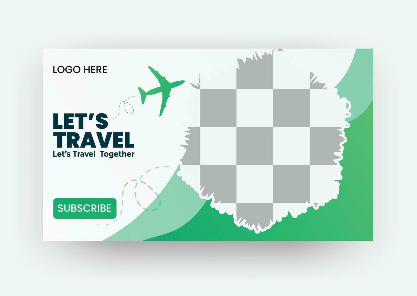 Marketing promotional travel tour agency youtube thumbnail  video thumbnail cover banner social media post and web banner template vector