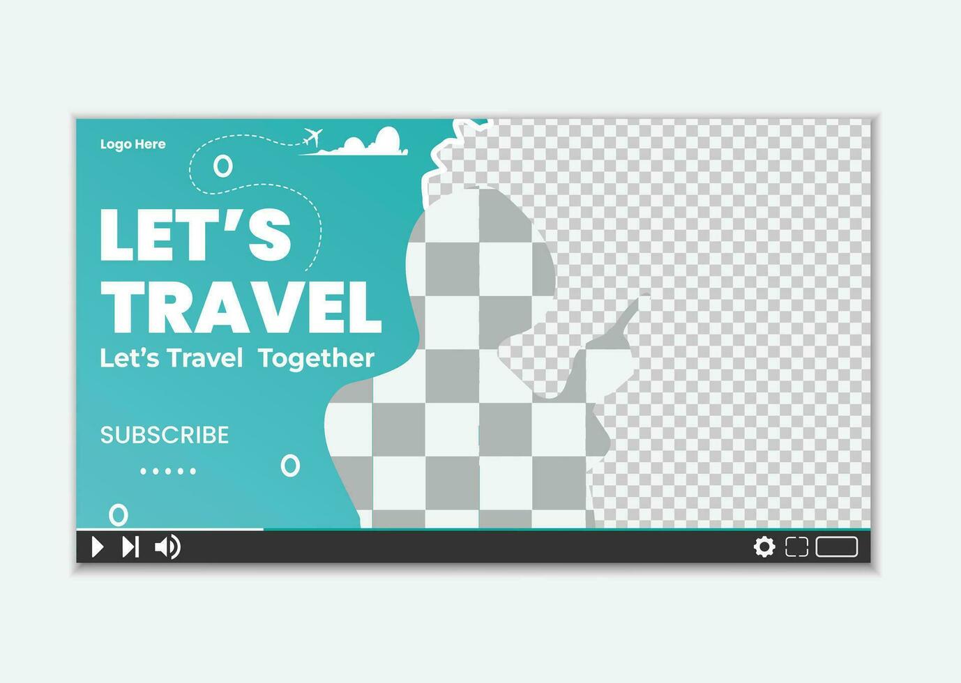 Marketing promotional travel tour agency youtube thumbnail  video thumbnail cover banner social media post and web banner template vector