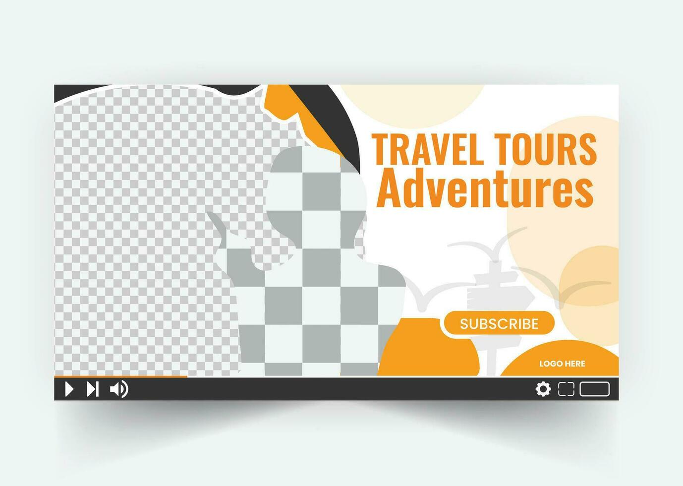 Marketing promotional travel tour agency youtube thumbnail  video thumbnail cover banner social media post and web banner template vector