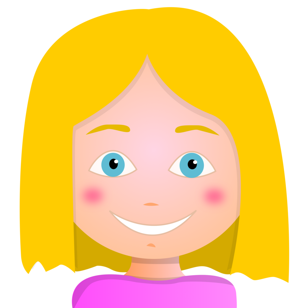 blond fille souriant png