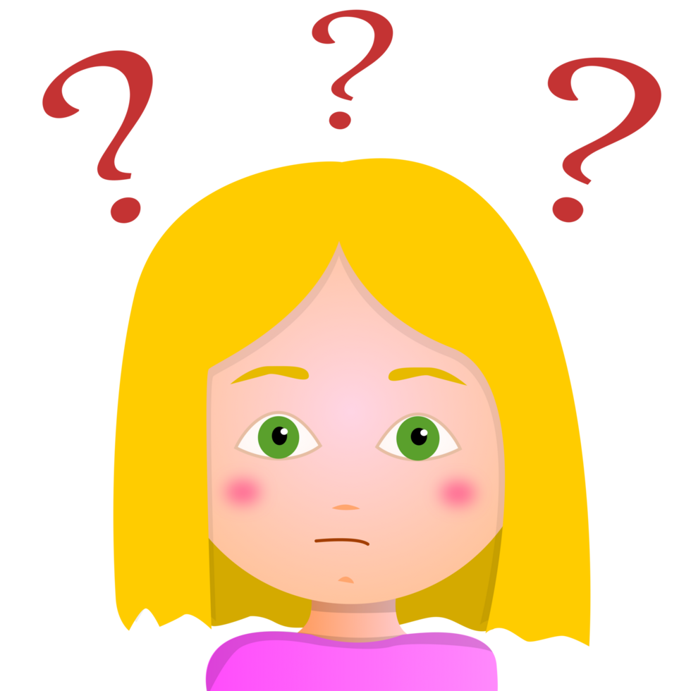 girl with question mark png